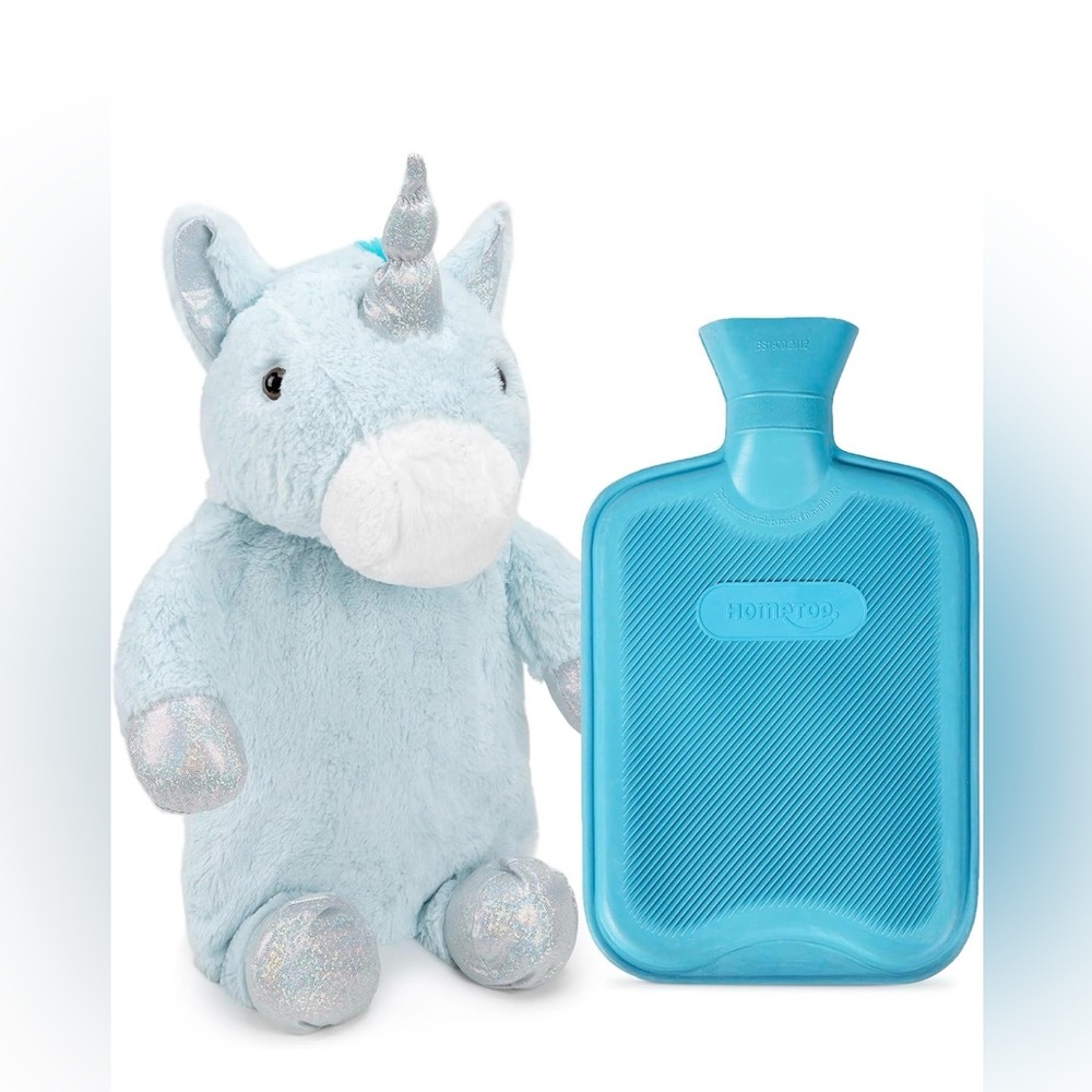 Blue Unicorn Plush with Hot Water Bottle